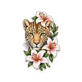 Çiçekli Leopar Metal Tablo 50x80 cm