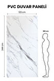 SUMQUAT WHITE GRAY Mermer Desenli PVC Panel 122 x 244 CM 