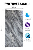 BLACK GRAY NARSO Mermer Desenli PVC Panel 122 x 244 CM