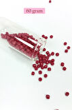 Dökme Cam Kum Boncuk Büyük Boy (6/0) 4 mm - 60 Gram - Bordo - BNC133