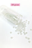 Dökme Cam Kum Boncuk Büyük Boy (6/0) 4 mm - 60 Gram - İnci Beyaz - BNC117
