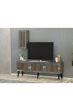 BAREDH 150 CM LAZER DESENLİ TV ÜNİTESİ CEVİZ-GÜMÜŞ