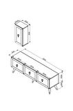 BAREDH 150 CM LAZER DESENLİ TV ÜNİTESİ CEVİZ-GÜMÜŞ