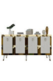 BAREDH LAZER DESENLİ KONSOL BEYAZ ALTIN