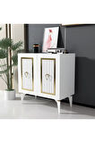 CAPRİDH 75 CM KONSOL BEYAZ ALTIN