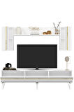 DEFNEDH 180 CM TV ÜNİTESİ BEYAZ ALTIN