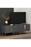 DETASDH 150 CM LAZER DESENLİ TV ÜNİTESİ ANTRASİT-GÜMÜŞ