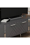 DETASDH 150 CM LAZER DESENLİ TV ÜNİTESİ ANTRASİT-GÜMÜŞ