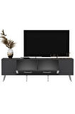 DETASDH 150 CM LAZER DESENLİ TV ÜNİTESİ ANTRASİT-GÜMÜŞ