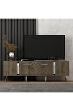 DETASDH 150 CM LAZER DESENLİ TV ÜNİTESİ CEVİZ-GÜMÜŞ