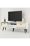 LİDYADH TV STAND BEYAZ-ALTIN