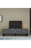 MİDASDH TV STAND (ALT MODÜL) ANTRASİT-ALTIN