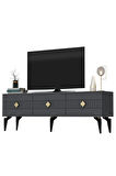 MİDASDH TV STAND (ALT MODÜL) ANTRASİT-ALTIN