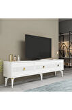 MİDASDH TV STAND (ALT MODÜL) BEYAZ-ALTIN