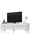 MİDASDH TV STAND (ALT MODÜL) BEYAZ-ALTIN