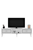 NİLDH 150 CM TV SEHPASI BEYAZ GÜMÜŞ