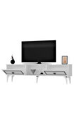 NİLDH 150 CM TV SEHPASI BEYAZ GÜMÜŞ