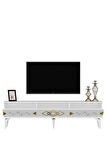 RİTİMDH 180 CM TV SEHPASI BEYAZ ALTIN