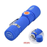 MX-616S USB ŞARJLI 3 MODLU PLASTİK KASA MİNİ EL FENERİ