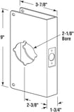 Recessed Reinforcer Entry 5.1Cm - 0.3Cm 7.6Cm - 2.2Cm W X 23Cm H Stainless Steel Stainless Ste
