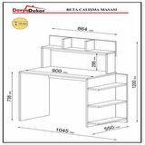 Bmdekor Poyraz Bilgisayar Masası - Çalışma Masası Ahşap 104 x 73 cm Beyaz 