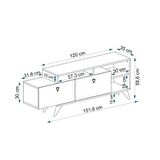 TV Sehpası Yaprak Ceviz 150 cm