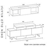 TV Ünitesi Arzu Beyaz Ceviz 150 cm