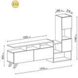 TV Ünitesi Turra Beyaz Ceviz 177 cm