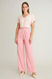 Kadın Pembe Yüksek Bel Palazzo Pantolon