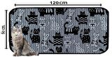 XXL BÜYÜK BOY ELEKLİ TUVALET ÖNÜ DESENLİ KEDİ KUMU PASPASI 60X120 CM