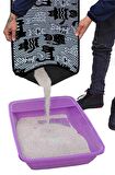 XXL BÜYÜK BOY ELEKLİ TUVALET ÖNÜ DESENLİ KEDİ KUMU PASPASI 60X120 CM