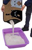 XXL BÜYÜK BOY ELEKLİ TUVALET ÖNÜ DESENLİ KEDİ KUMU PASPASI 60X120 CM