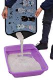 XXL BÜYÜK BOY ELEKLİ TUVALET ÖNÜ DESENLİ KEDİ KUMU PASPASI 60X120 CM