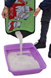 XXL BÜYÜK BOY ELEKLİ TUVALET ÖNÜ DESENLİ KEDİ KUMU PASPASI 60X120 CM