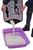 XXL BÜYÜK BOY ELEKLİ TUVALET ÖNÜ DESENLİ KEDİ KUMU PASPASI 60X120 CM