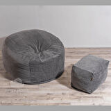 DEV PUF SETİ (AYAK PUFU DAHİL) rahat dinlenme yatak pufu koltuk - 2 renk - 140x130 cm - dolgu dahil