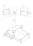 Kedi Evi - Özel İsim Baskılı - Tırmalama Çubuklu - Meşe MDF - Çelik Kase - 2*350ml