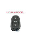 2 Adet Peugeot 308 508 2008 3008 4008 5008 Uyumlu Silikon Anahtar Kılıfı (SUSTASIZ) Mavi Ve Siyah