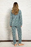 Nisanca Kadın Kışlık Welsoft Peluş Polar  Düğmeli Pijama Takımı