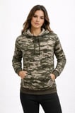 Kamuflaj Desenli 2 İplik 4 Mevsim Kapüşonlu Kanguru Cepli Hoodie Sweatshirt - Kamuflaj