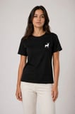Minimal Geyik Logolu Tişört Bisiklet Yaka Kısa Kol Yazlık T-Shirt - Siyah