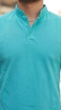 Erkek Hakim Yaka Dokuma Pamuklu Kumaş Kısa Kollu Tişört