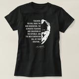 24 Kasım Öğretmenler Günü Temalı Baskılı Bisiklet Yaka T-shirt - Siyah