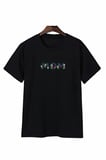 Anneler Günü Mom Çiçek Temalı Baskılı Oversize Bisiklet Yaka T-shirt - Siyah