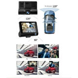 Ozmik 1080p Araç Içi 3 Kameralı Gece Görüşlü, G-sensör, Geri Görüş Kameralı Araç Kamerası