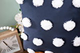 Dfn Home  Handmade Ponponlu  Lacivert  Kırlent Kılıfı 43x43Cm
