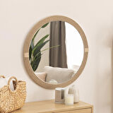 Dfn Wood Jut Halatlı 3'Lü Yuvarlak Dekoratif Duvar Salon Banyo Aynası 50,40,30 Cm