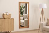 Dfn Wood Masif Ahşap Dikdörtgen Dekoratif Duvar Salon Ofis Aynası 120x50 Cm