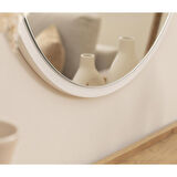 Dfn Wood Beyaz  Mdf Yuvarlak Duvar Salon Banyo Aynası 80x80 Cm