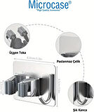 Microcase 2in1 Yapışkanlı Duvara Monte Mop ve Havlu Eşya Tutucu Askılık - SİYAH AL4800